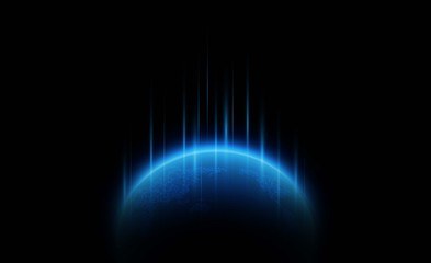Wall Mural - abstract light out technology background hitech communication concept innovation send for planet ear
