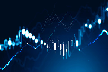 Creative digital graph, stock market concept