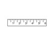 School 6 inch ruler outline icon. Clipart image isolated on white background