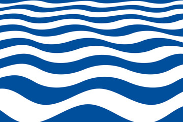 Abstract pattern with blue wavy sailor stripes in perspective angle