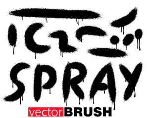 Poster - splash and ink vector brush sign set isolated