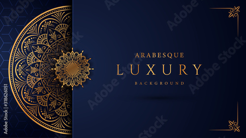 Fotografía Luxury mandala background with golden arabesque pattern arabic islamic east style
