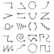 © Christian Horz - collection of hand-drawn comic arrows isolated on white background vector illustration