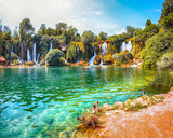 Fototapeta Do pokoju - Picturesque Kravice waterfalls in the National Park of Bosnia and Herzegovina