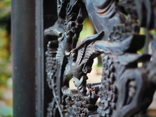 Close-Up Of Metal Statue