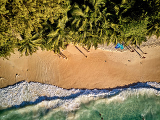 Sticker - Beach at Seychelles aerial top view