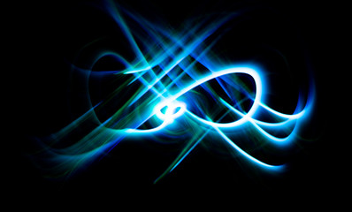 Wall Mural - light, glare, trace, curve, line, night lights, abstraction, flash, glow