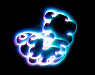 Wall Mural - light, glare, trace, curve, line, night lights, abstraction, flash, glow