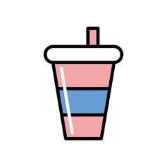 Canvas Print - beverage in plastic pot icon