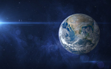 Wall Mural - earth, nebula and sunlight.