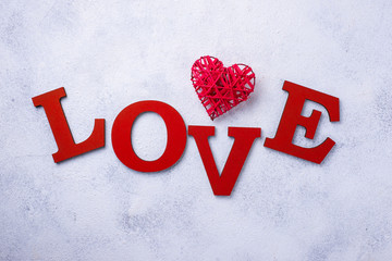 Poster - Valentines Day background with letters LOVE