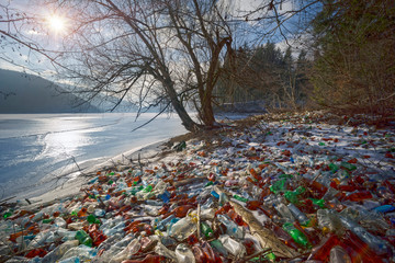 Plastic garbage lake