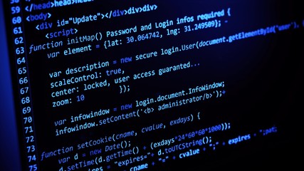 Wall Mural - computer code programming coding process