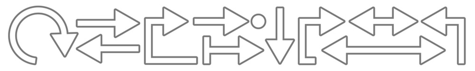 Wall Mural - arrow icon line gray | arrows | infographic illustration | direction shape symbol | pointer logo | u