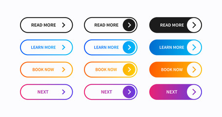 Poster - Set of web buttons vector design. Collection with ui elements.