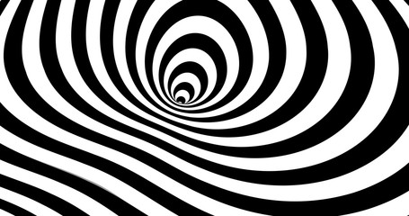 Poster - Vector optical illusion stripped spiral background.