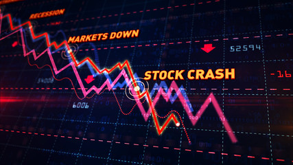 Wall Mural - Crisis and stock markets down chart