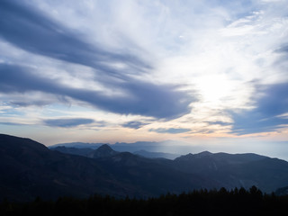 sunset in the mountains of spain