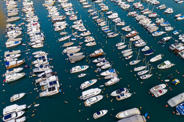 Sticker - Aerial view of Aberdeen Typhoon Shelters and Ap Lei Chau, Hong Kong