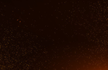 Wall Mural - glowing golden abstract bokeh glitter lights background of flickering gold particles and light flare