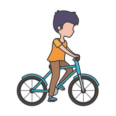 Sticker - young man riding bike alternative tansport