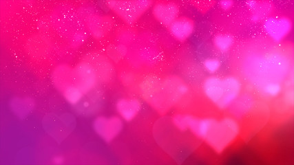 Poster - Happy Valentine theme decoration motion particles animation with drop down graphic icons associated with Valentine theme background