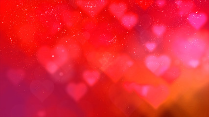 Fototapete - Happy Valentine theme decoration motion particles animation with drop down graphic icons associated with Valentine theme background
