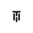 TH T H letter logo template design