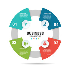 infographic circle vector, cycle diagram, round graph. presentation chart. business concept with 4 o