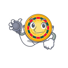 Sticker - Smart and cool roulette cartoon character in a Doctor with tools