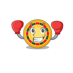 Wall Mural - Sporty Boxing roulette mascot in character style