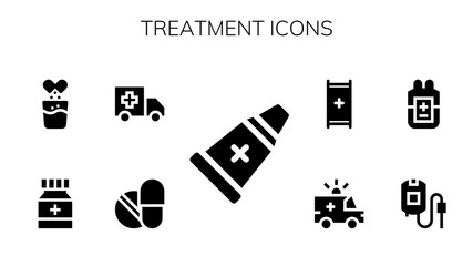 Wall Mural - Modern Simple Set of treatment Vector filled Icons