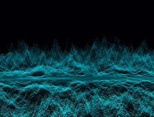 Wall Mural - abstract dark table grid background with moving loop and flicker particles.motion graphic backdrop o