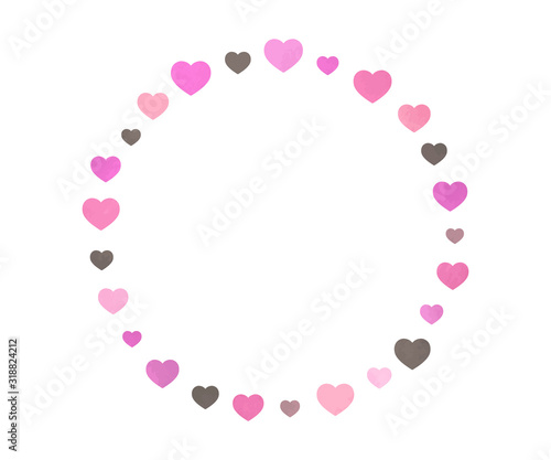 かわいいハートのフレーム サークル バレンタイン 素材 バレンタインデー イラスト 背景 Stock Vector Adobe Stock