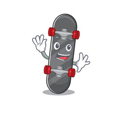 Sticker - Waving friendly skateboard cartoon in character design