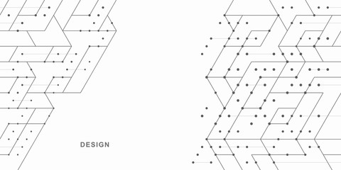 Abstract geometric technological background. Vector creative design.