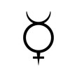 Mercury symbol, planet sign icon, vector illustration