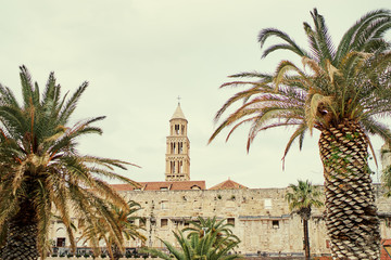 Wall Mural - Tower of Diocletian palace near Split promenade, Croatia.