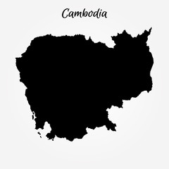 Wall Mural - Map of Cambodia. Vector illustration. World map