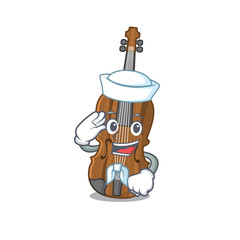 Wall Mural - A mascot design of violin Sailor wearing hat