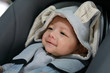 © sutichak - little cute baby happy smile with wearing warm clothing bunny suit