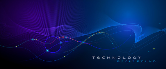 Wall Mural - illustration abstract glowing, neon light effect, wave line, wavy pattern. vector design communicati