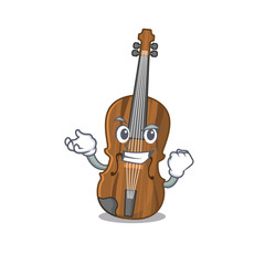 Canvas Print - Happy confident Successful violin cartoon character style