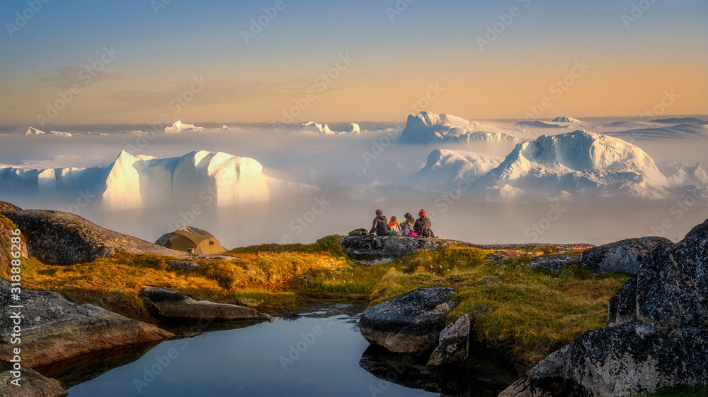 Greenland Ilulissat glaciers at ocean - obrazy, fototapety, plakaty 