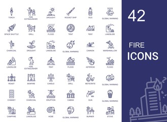 Sticker - fire icons set