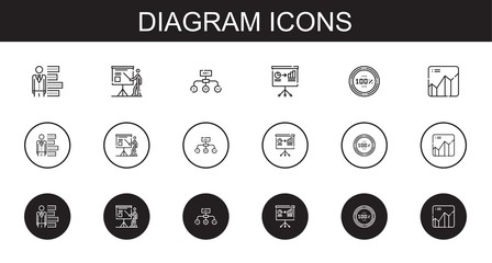 Sticker - diagram icons set