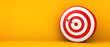 Leinwandbild Motiv bullseye on yellow background