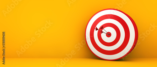 Fotomural bullseye on yellow background