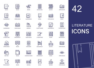 Canvas Print - literature icons set