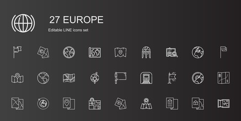 Wall Mural - europe icons set